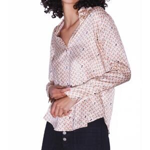 NEW CATHERINE GEE daria french cuff silk blouse in lexi